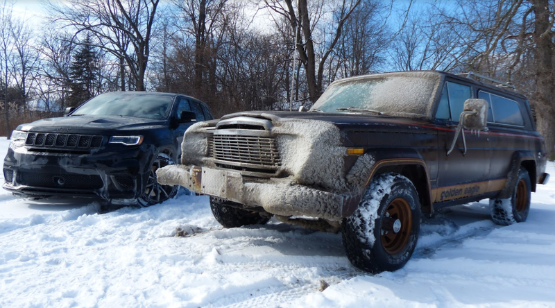 Illustration for article titled Towing An Old Jeep Through An Ice Storm With A 707 HP Jeep Grand Cherokee Trackhawk Was Truly Terrifying